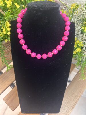 COLLAR BOLAS ROSA