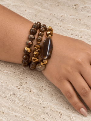 PACK TRIPLE PULSERAS PIEDRA